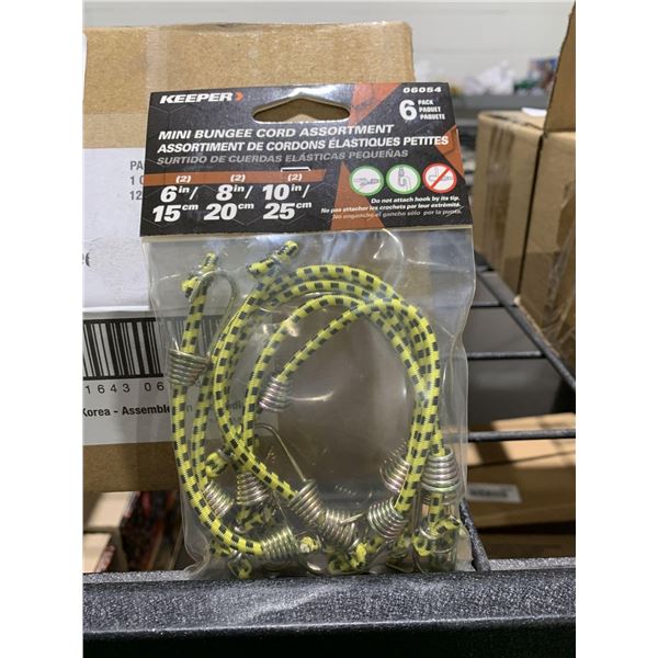 CASE LOT - Assorted mini bungee cords 12x6 pieces