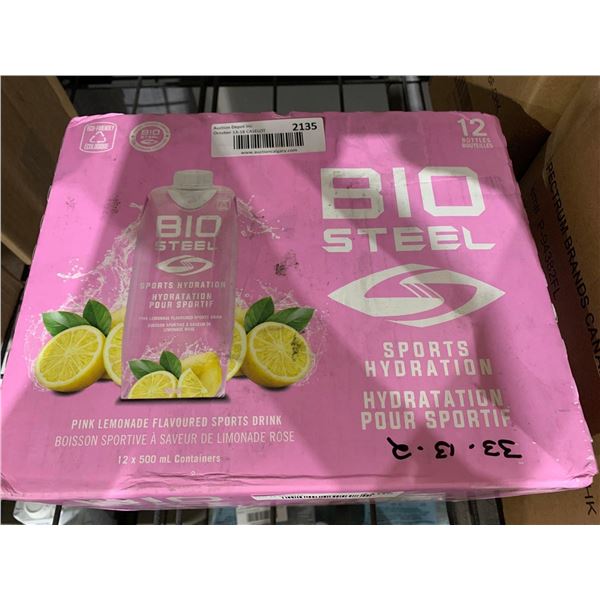 CASE LOT - Bio Steele Sports Hydration Pink Lemonade Flavor 12x500ml