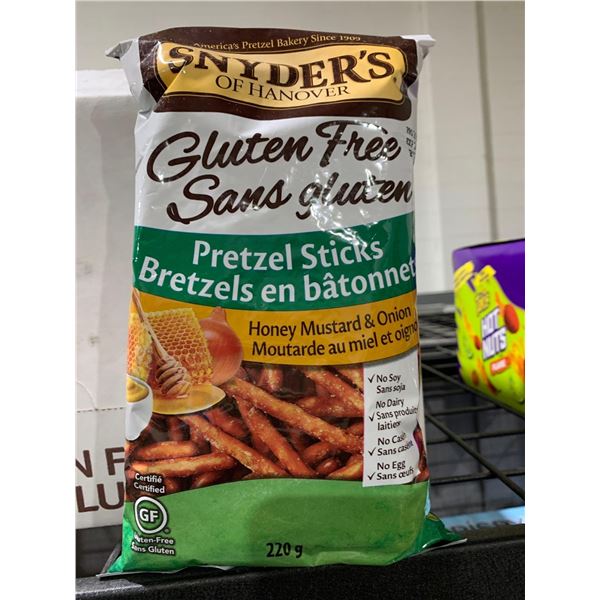 CASE LOT - Snyder's gluten free pretzel sticks 12x220g