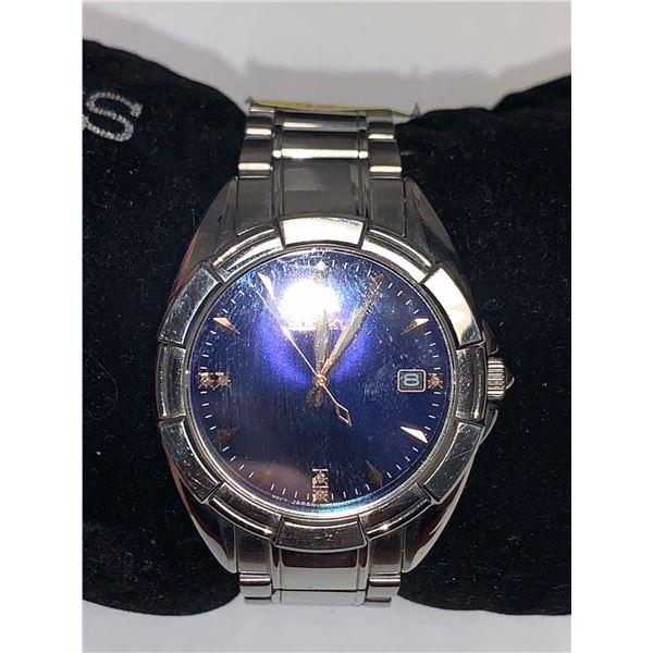 Seiko Classic SKK889P1 Mens Watch, stainless steel silver, Bracelet & Case,  pink gold hands, baton 