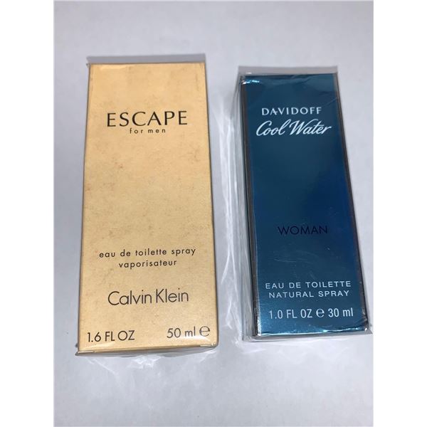Escape For Men 1.6 Oz & Davidoff Cool Water Women's 1 Oz  Eau de Toilette Spray Combo