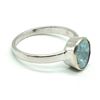 Image 2 : Silver Blue Diamond (0.8ct) Rhodium Plated Ring  (~weight 2.7g), Suggested Retail Value $280