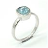 Image 3 : Silver Blue Diamond (0.8ct) Rhodium Plated Ring  (~weight 2.7g), Suggested Retail Value $280