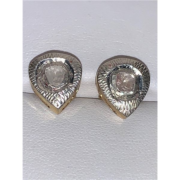 Natural Diamond 2.0 Carat .925 on 14K Gold Earrings Appraised $1700.00