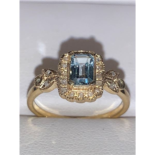 Natural Diamond & Topaz 14K Gold on .925 Silver 1.25 Carat Appraised $1100.00
