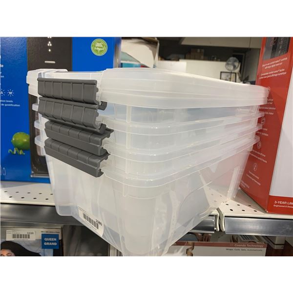 Lot of 4 Shoebox Size Storage Containers with Lids