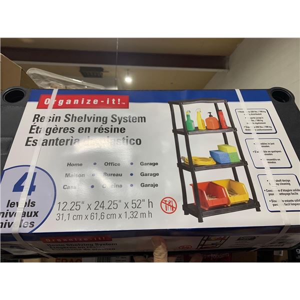 Organize it 4 Tier Resin Shelving System 12.25x24.25x52"h