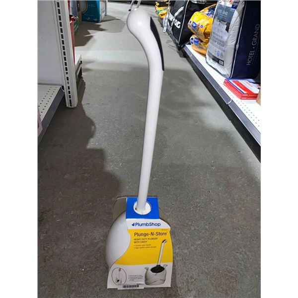 Plumb Shop Plunge n Store Heavy Duty Plunger with Caddy