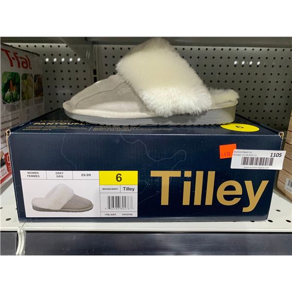 Tilley Women's Size 6 Grey Slippers