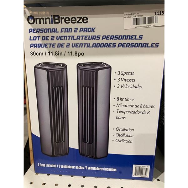 OmniBreeze 2 Pack Personal Fan Pack