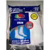 Image 2 : Fruit Of the Loom Men's Shoe Size 6-12 White Crew Socks 3x 6 Pair Packs