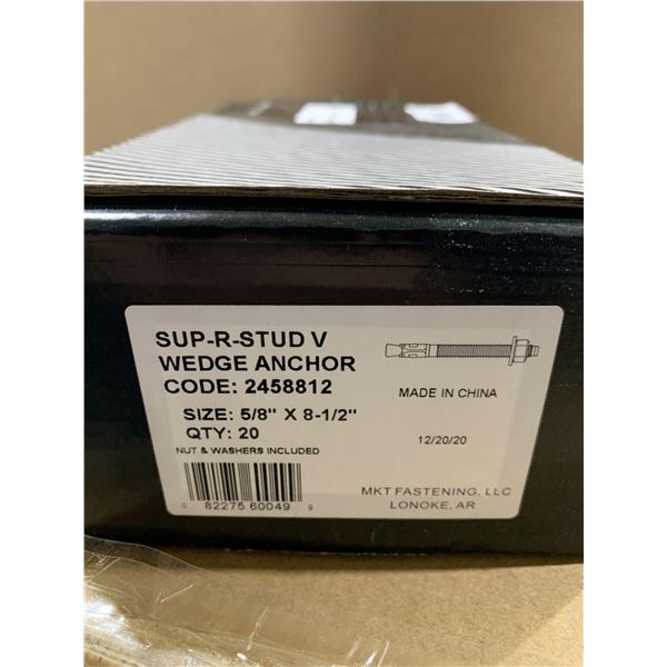 Sup-R-Stud V Wedge Anchor 5/8"x 8-1/2" - 20 Count