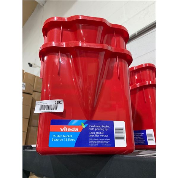 Vileda 15L Wash Buckets  - Lot of 2