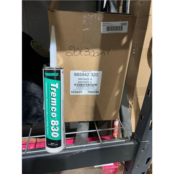 Tremco 830 Thermoplastic, Elastomeric Glass and Siding Sealant 20X300ml - Bronze K