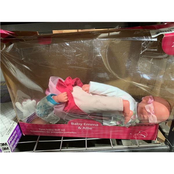 Baby Emma & Allie 18" Twin Baby Doll Set with Accessories