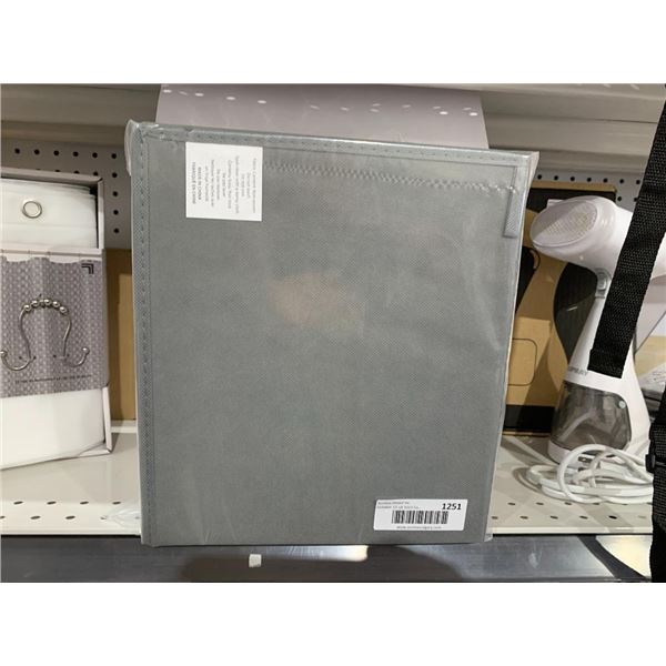 Set of 3 Large Storage Cloth Bins Bamboo Grey