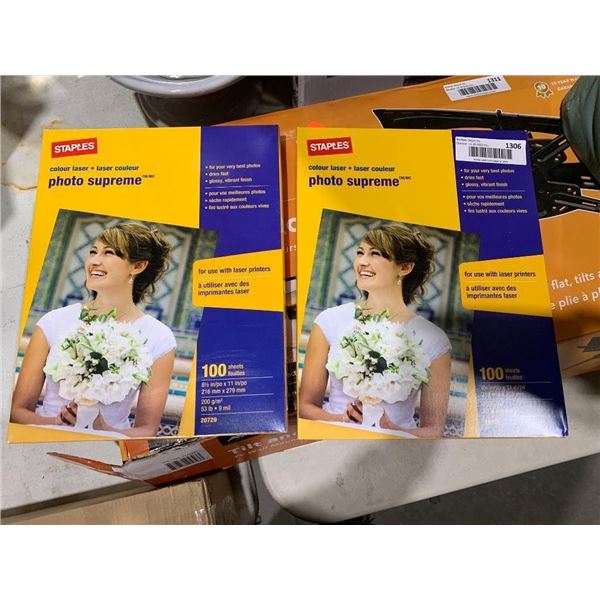 Staples Color Laser Photo Supreme 8 1/2"x11" 100 Sheets x 2