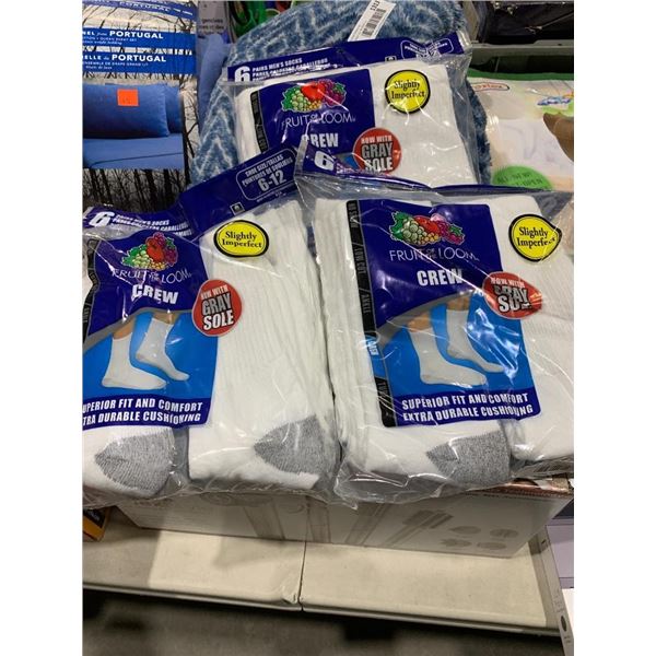 Fruit of the Looms Crew Socks Slightly Imperfect Lot of 3 Packs