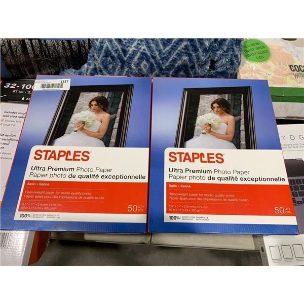 Staples Ultra Premium Photo Paper Satin Finish 50 Count x 2