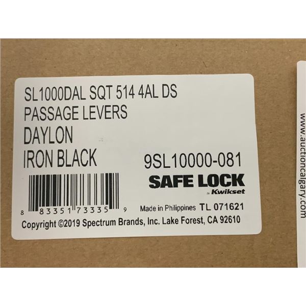 Kwikset Safe Lock Passage Levers Daylon Iron Black