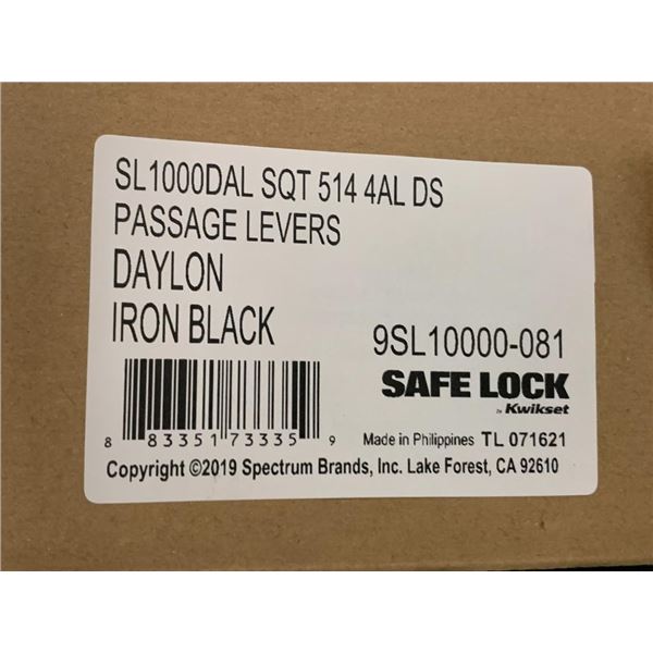 Kwikset Safe Lock Passage Levers Daylon Iron Black