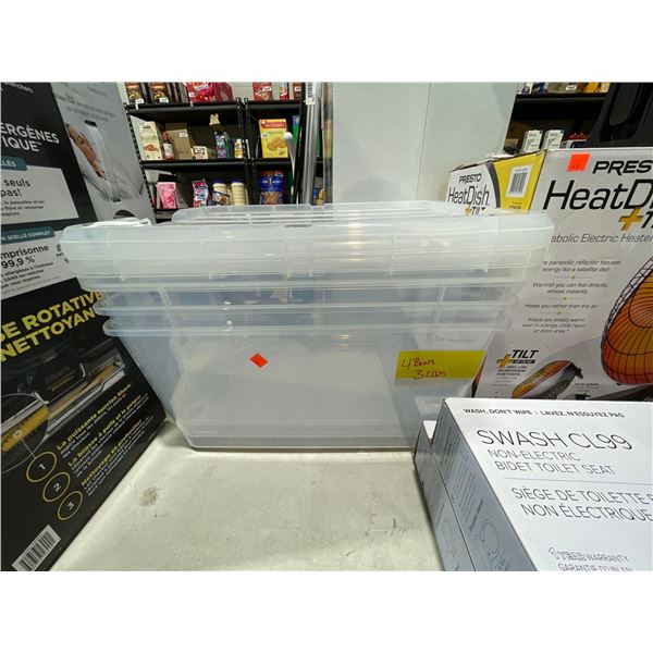 Bankers Box Storage Totes  - 4 Bins, 3 Lids