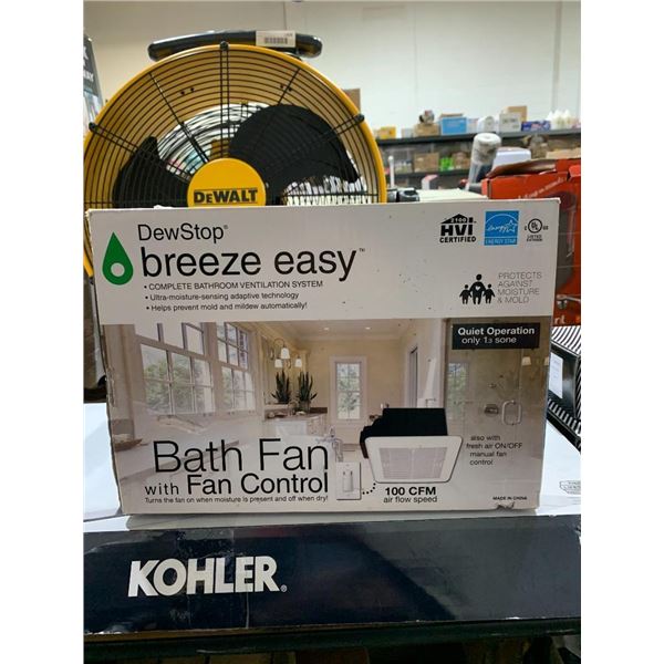 DewStop breeze easy Complete Bathroom Ventilation System / 100 CFM Bath Fan with Control