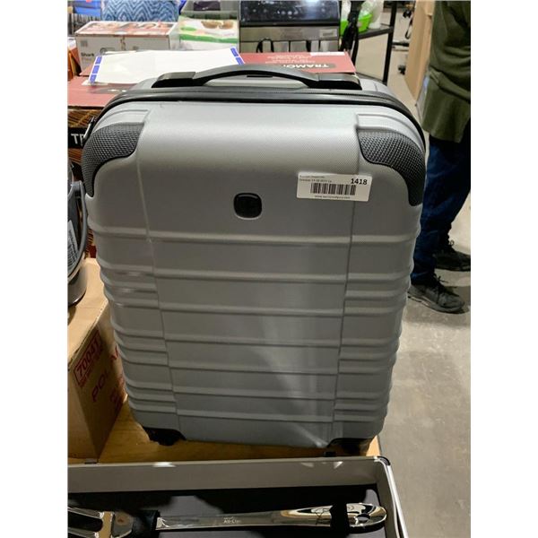 Swiss Hardshell Grey Suitcase On Casters with Retractable Handle