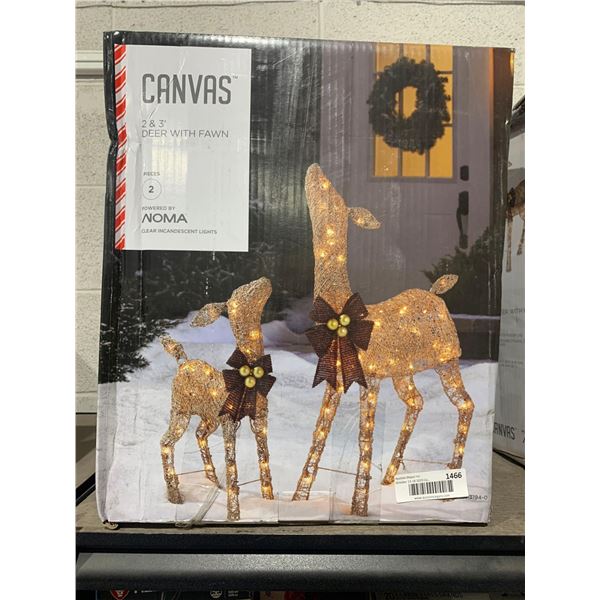 Canvas 2 & 3ft LED Light Up Deer Decorations
