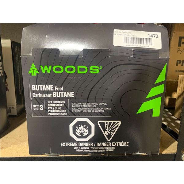 Woods 3 Pack Butane Fuel Cannisters