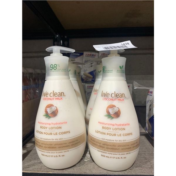 Live Clean Coconut Milk Moisturizing Body Lotion - Lot of 6