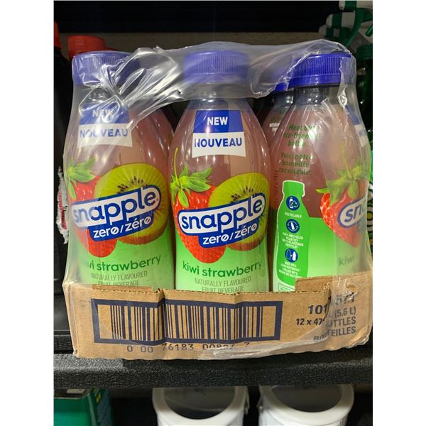 Snapple Zero Kiwi Strawberry 0 Calories - Lot of 12 x 473mL
