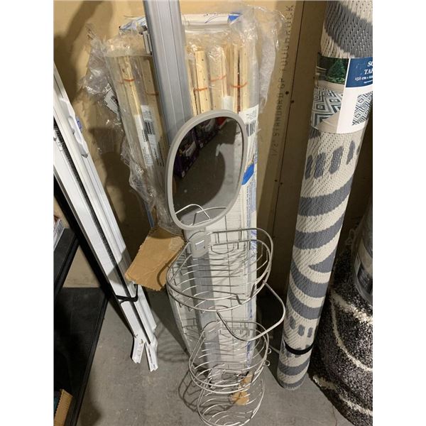 corner shower caddy with adjustable rod