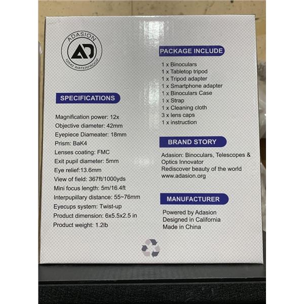 Adasion 12x42 Powerul HD Binoculars