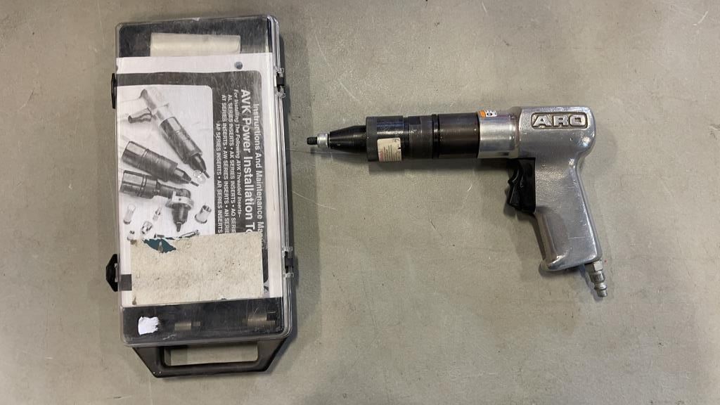 Aro Rivnut Gun 400 Rpm ARO RIVET NUT SETTER AS NEW WORKING W/ INSTRUCTIONS, ACCESSORIES, NUTS, ETC