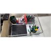 Image 2 : BOX OF ELECTRONICS, POWERBARS, WHITEBOARD, AND ASSORTED BUSSINESS OFFICE SUPPLY