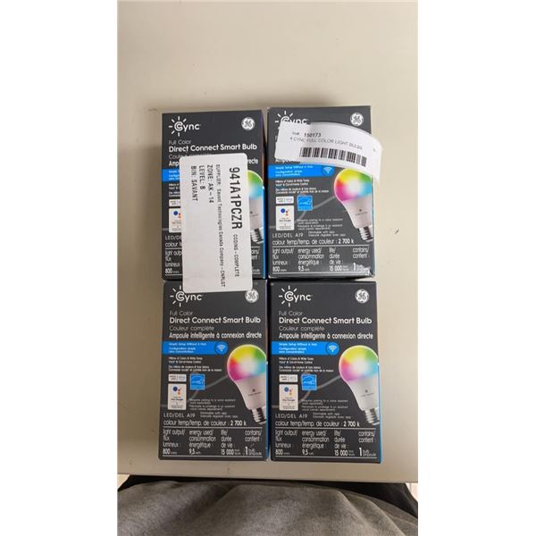 4 CYNC FULL COLOR LIGHT BULBS - RETAIL $92