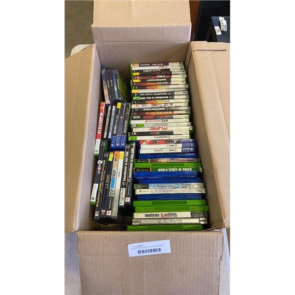 BOX OF XBOX AND PLAYSTATION GAMES