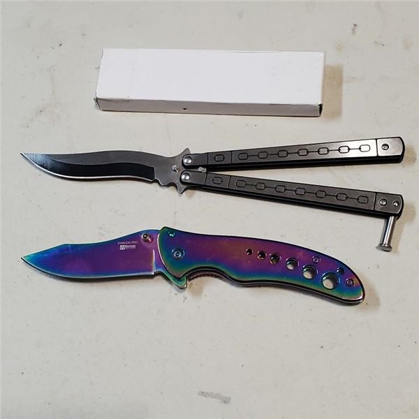 STAINLESS FOLDING KNIVE AND BUTTERFLY KNIFE