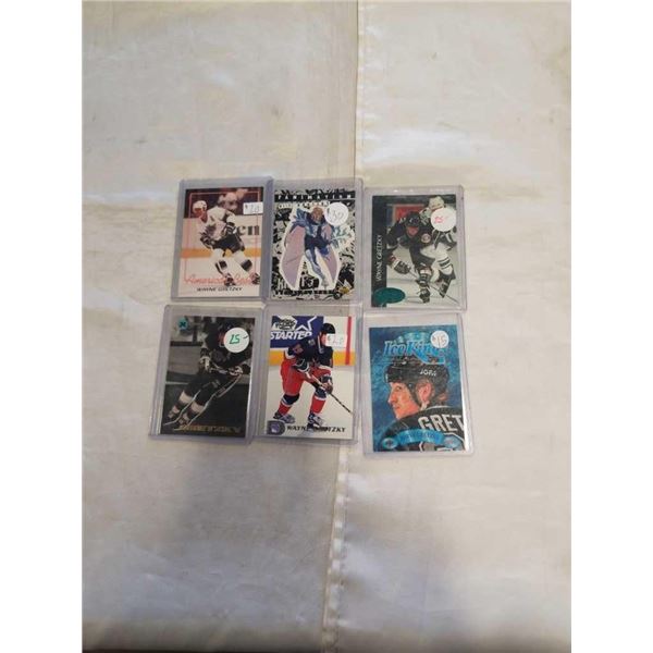 6 COLLECTIBLE WAYNE GRETZKY HOCKEY CARDS