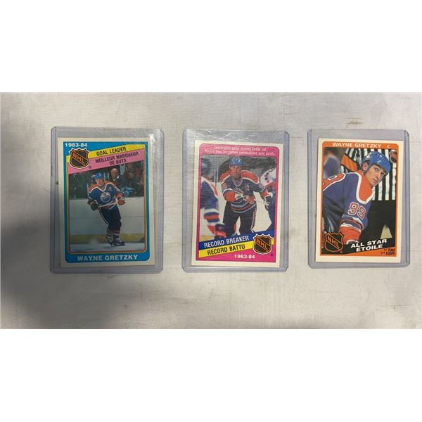 3  1980s OPC WAYNE GRETZKY HOCKEY CARDS