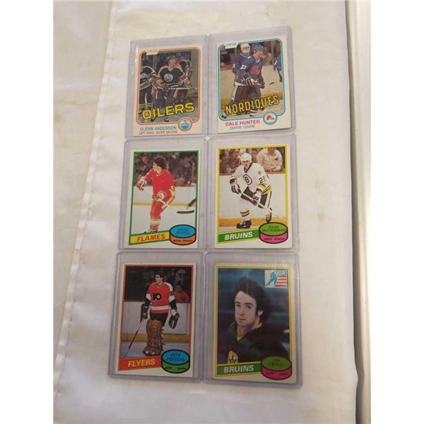 6 OPC 1980S HOCKEY CARDS