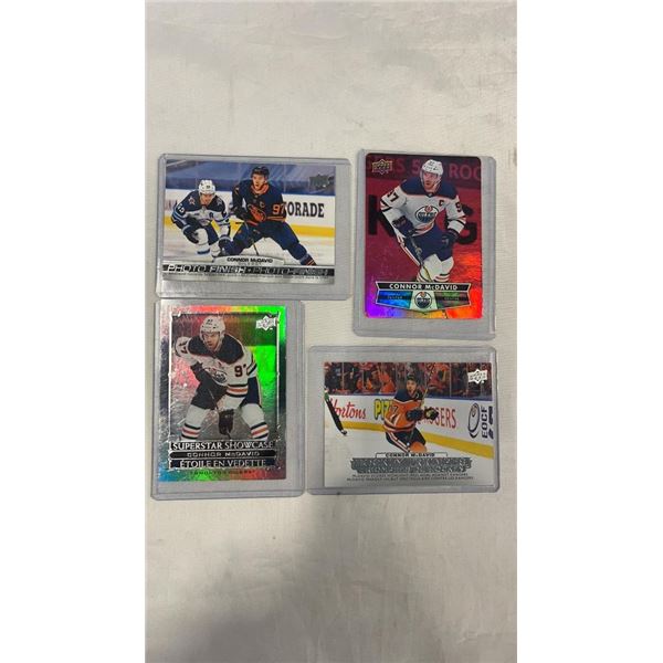 4 COLLECTIBLE CONNOR MCDAVID HOCKEY CARDS