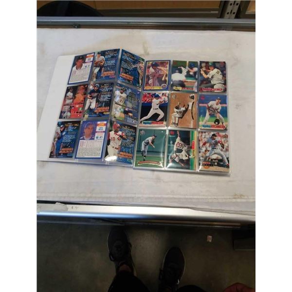 BINDER OF 90S BASEBALL CARDS - 135 CARDS TOTAL