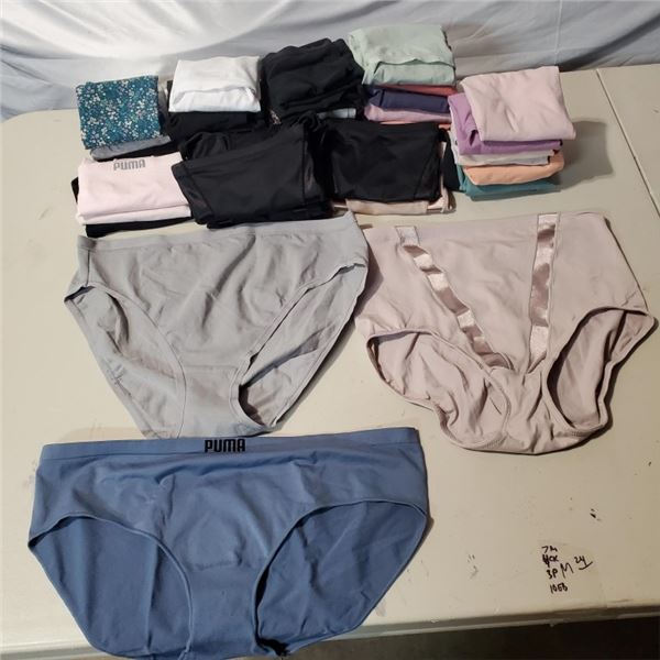 LOT OF NEW SIZE LARGE TO XL LADIES PUMA, CALVIN KLEIN AND MAIDENFORM UNDERWEAR AND PANTIES 33 SIZE L