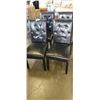 Image 1 : SET OF FOUR BLACKLEATHER DINING CHAIRS