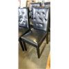 Image 2 : SET OF FOUR BLACKLEATHER DINING CHAIRS