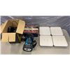 Image 1 : 4 ZEBRA ROUTERS WITH BOX OF ELECTRONICS AND  BASEBALL BOXED SET