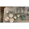 Image 3 : LOT OF VINTAGE GLASS JARS, TEACUPS AND SAUCERS, PYREX BOWLS, ETC