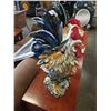Image 2 : 2  24INCH PORCELAIN ROOSTERS - 1 HAS BROKEN PIECE